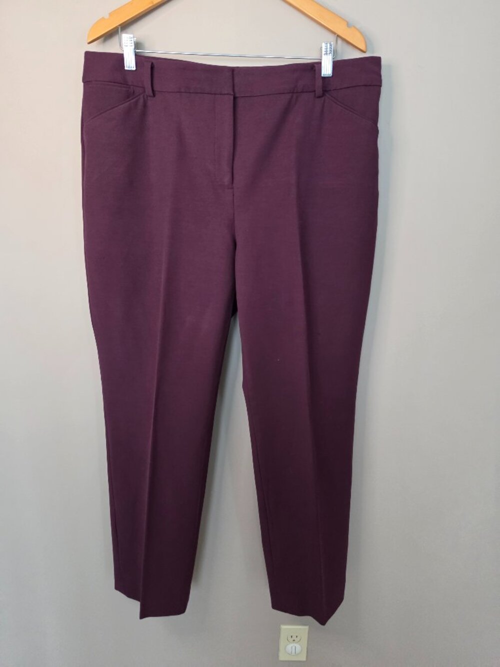 Chico's Straight Leg Deep Plum Classic Trouser Pants Size 16